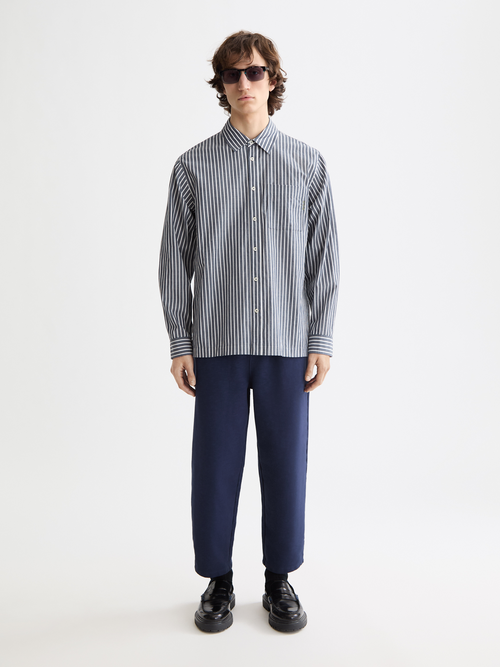 Striped poplin shirt