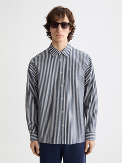 Striped poplin shirt