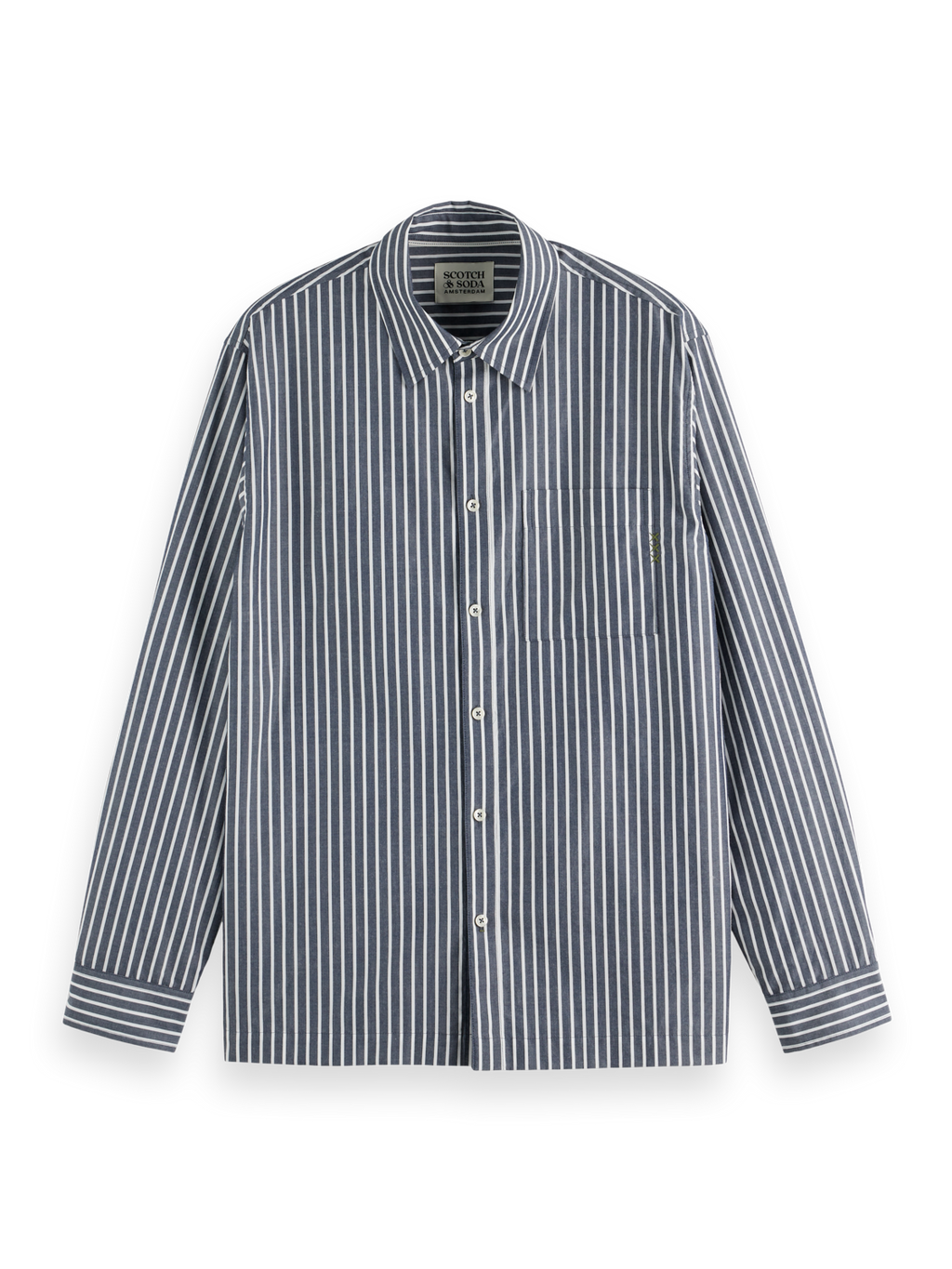 Striped poplin shirt