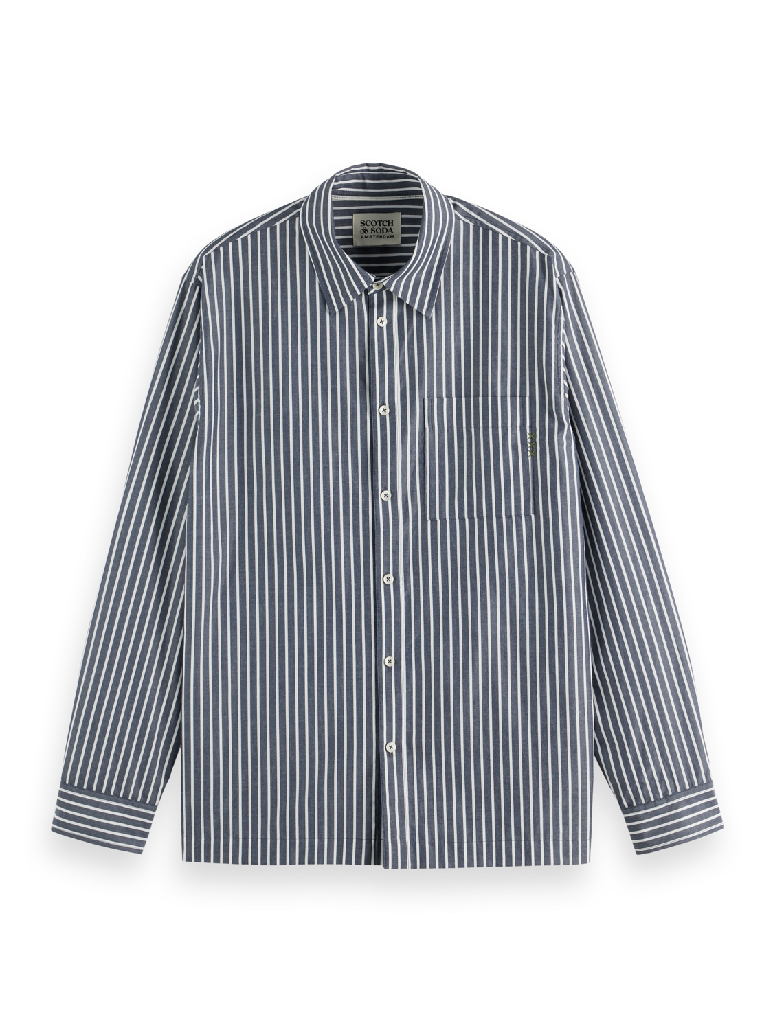 Striped poplin shirt