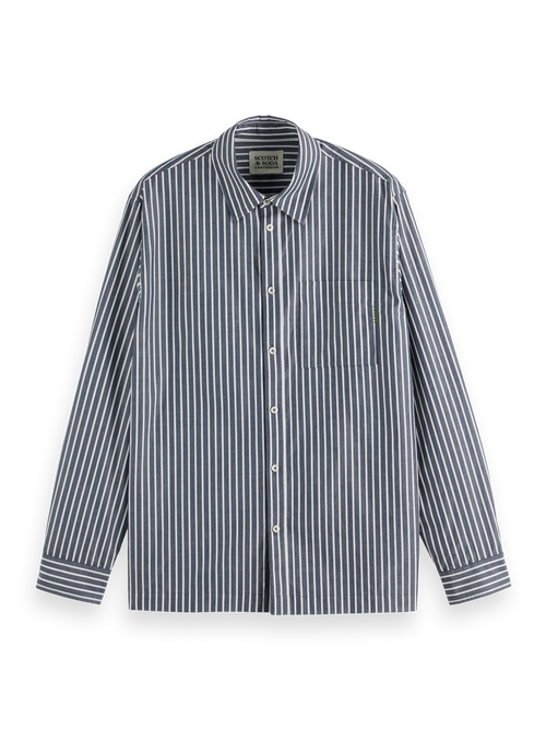 Striped poplin shirt