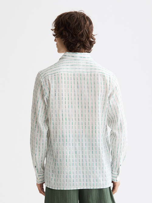Striped cotton-voile shirt