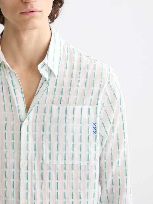 Striped cotton-voile shirt