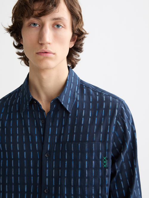 Striped cotton-voile shirt
