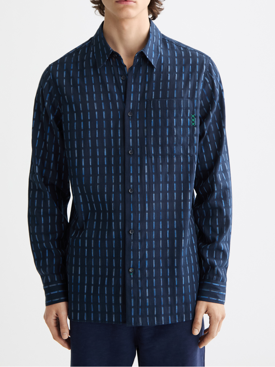 Striped cotton-voile shirt