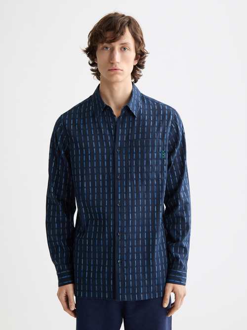 Striped cotton-voile shirt