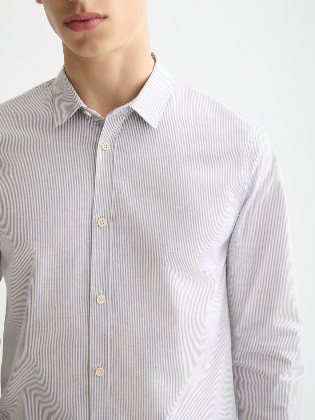 Striped slim-fit poplin shirt
