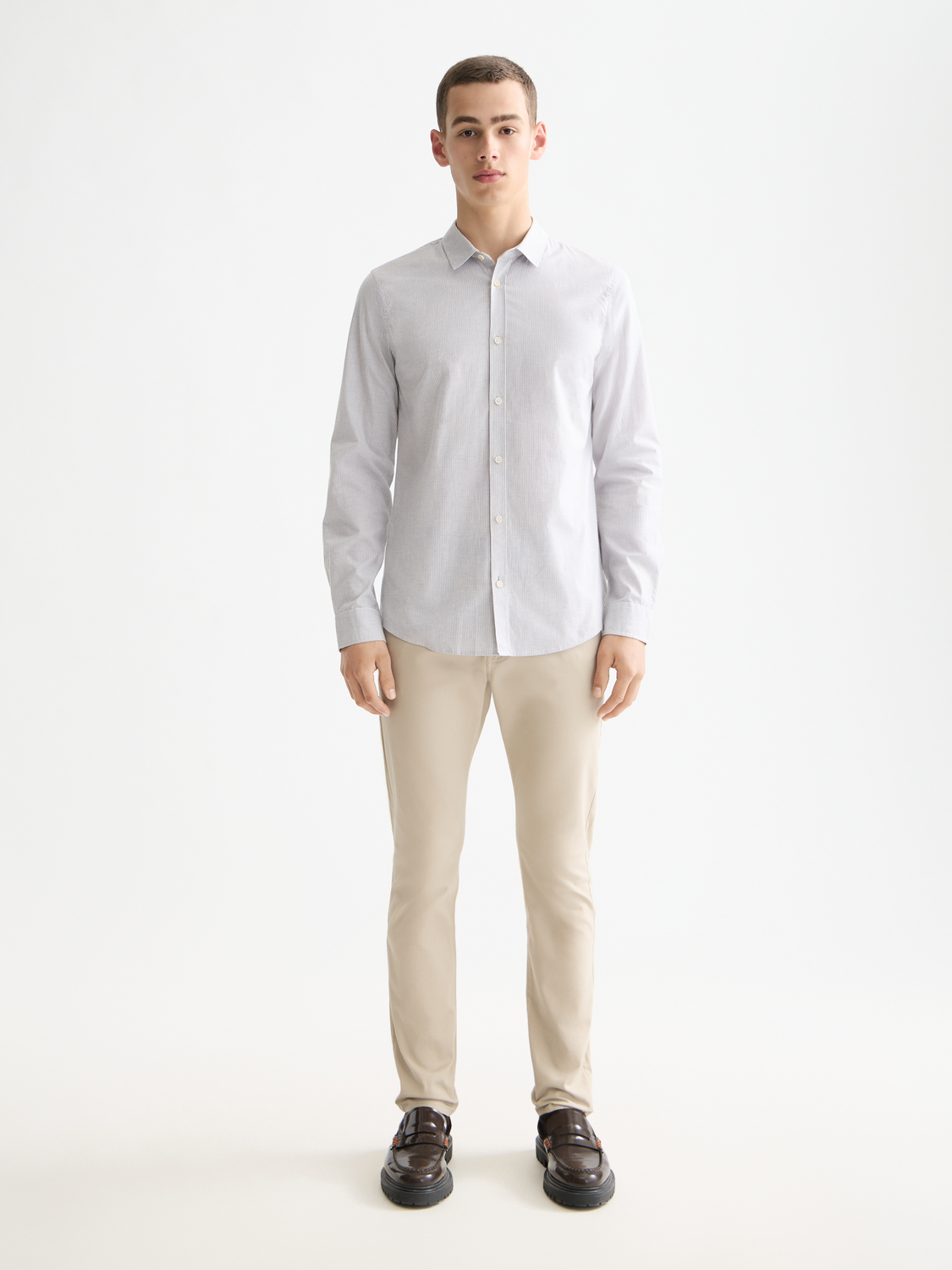 Striped slim-fit poplin shirt