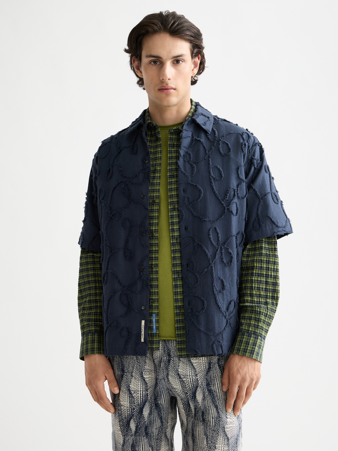 Jacquard short sleeve shirt