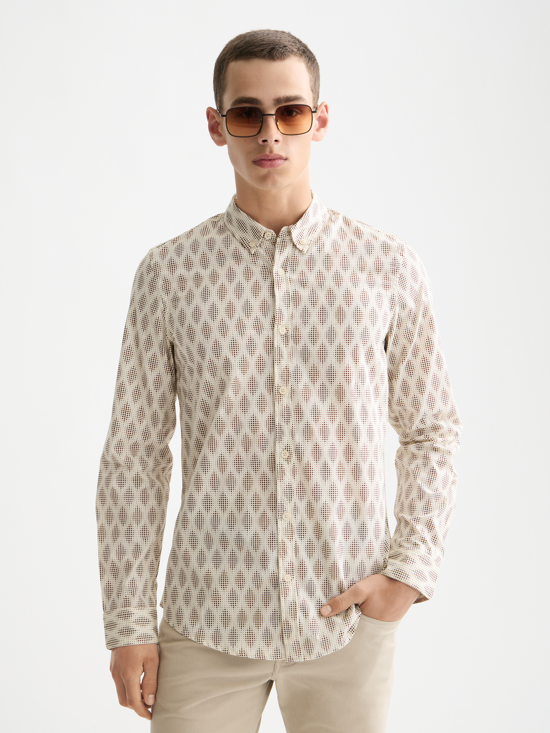 Print slim shirt