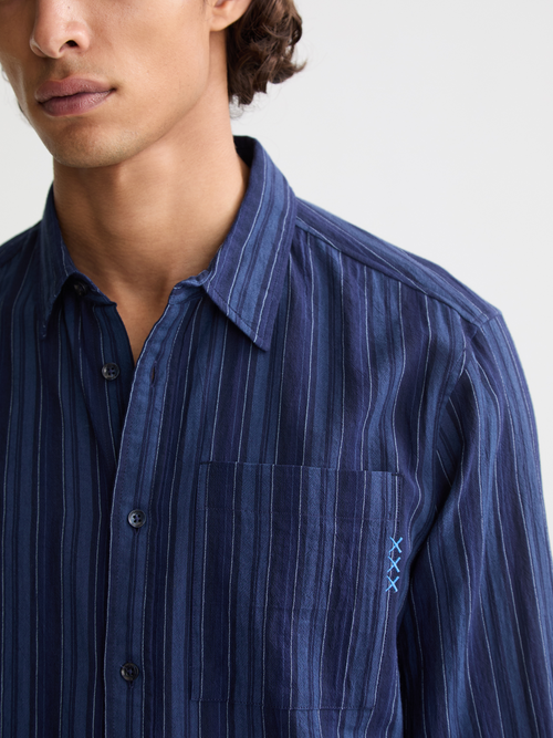 Textured stripe shirt