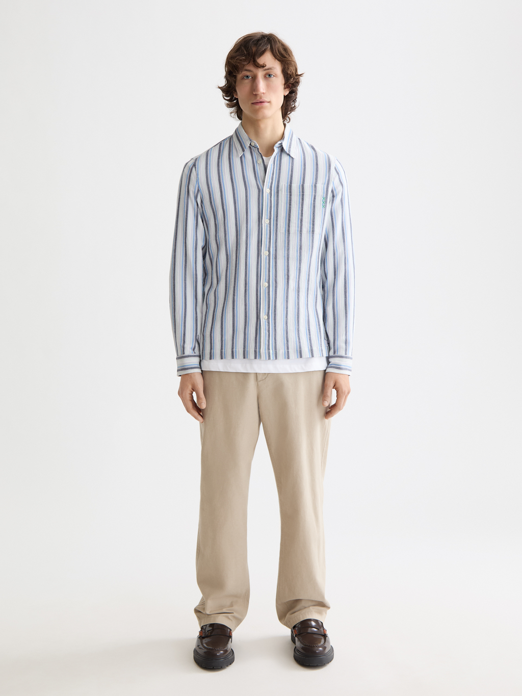 Textured stripe shirt