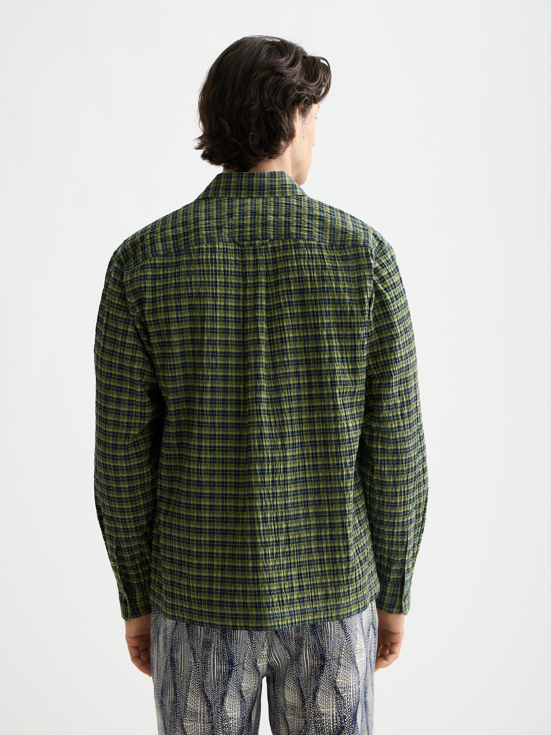 Crinkle checked shirt