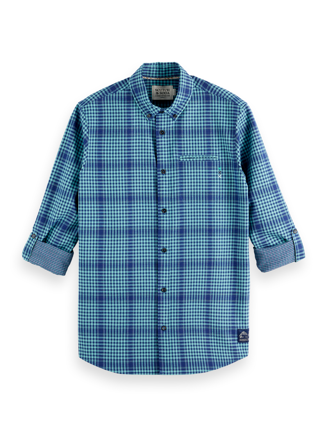 Shadow-check double-faced shirt
