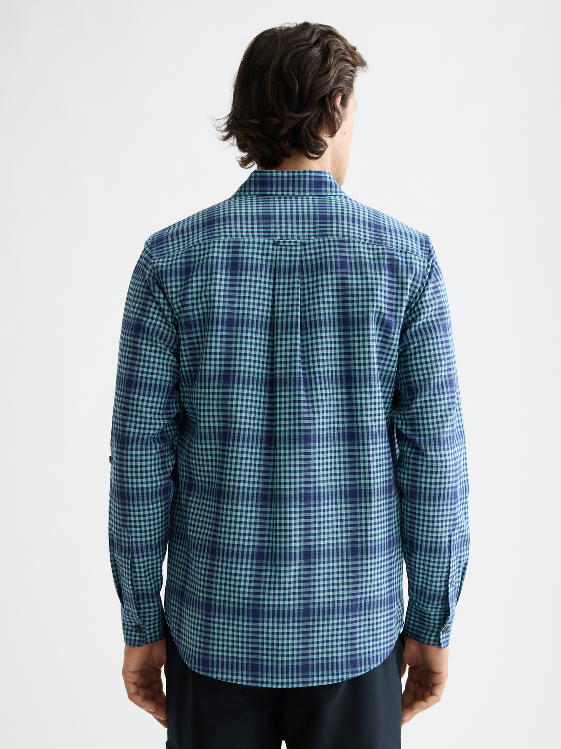 Shadow-check double-faced shirt