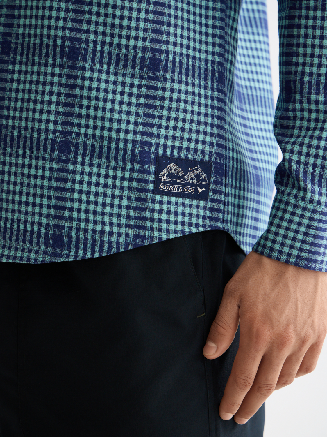 Shadow-check double-faced shirt