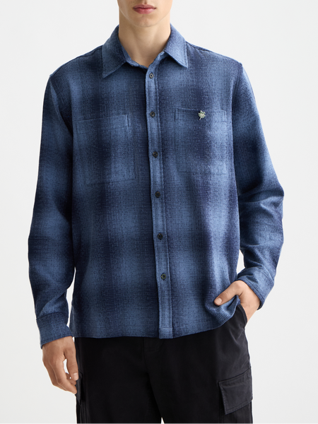トップス WOOL CHECK SHIRT / SHADOW CHECK BLUE Shadow check shirt – Scotch & Soda Amsterdam