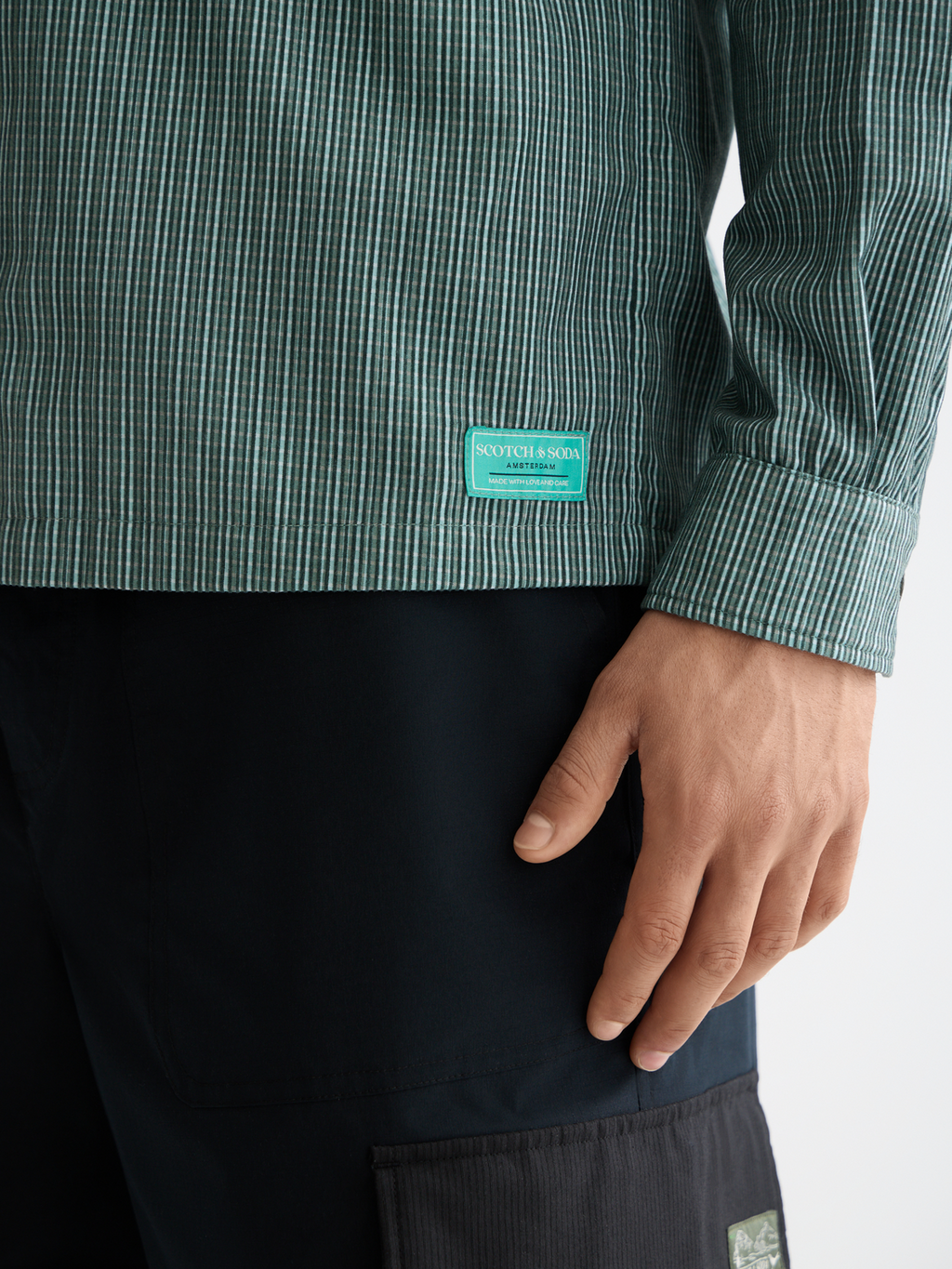 Micro-check structured shirt