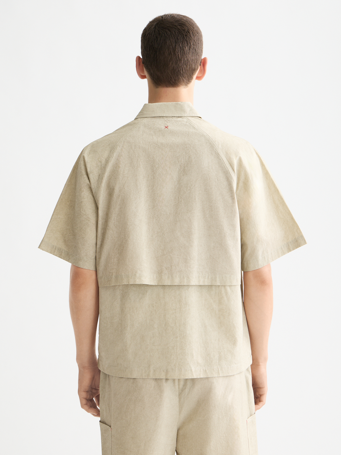 Washed layered short sleeve shirt