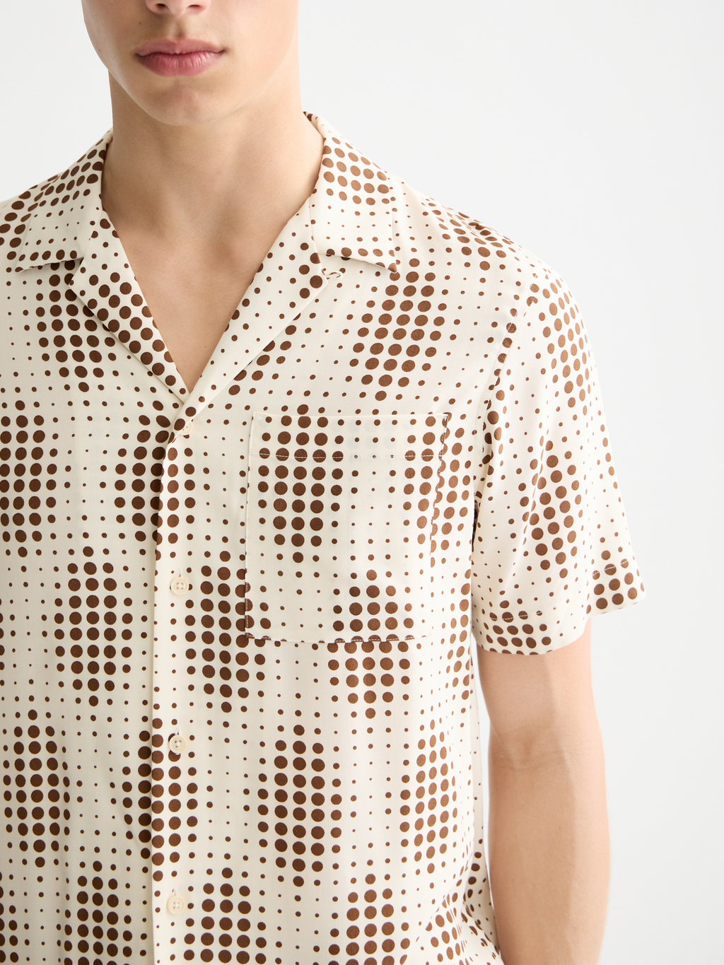 Printed short sleeve viscose shirt