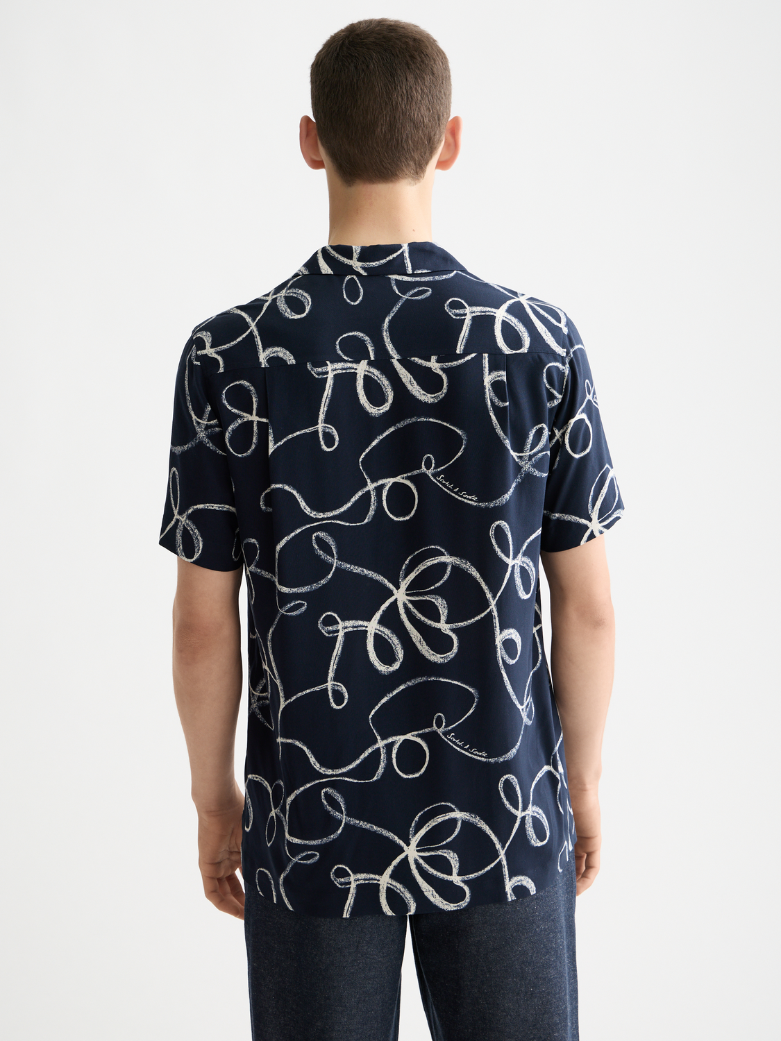 Printed short sleeve viscose shirt