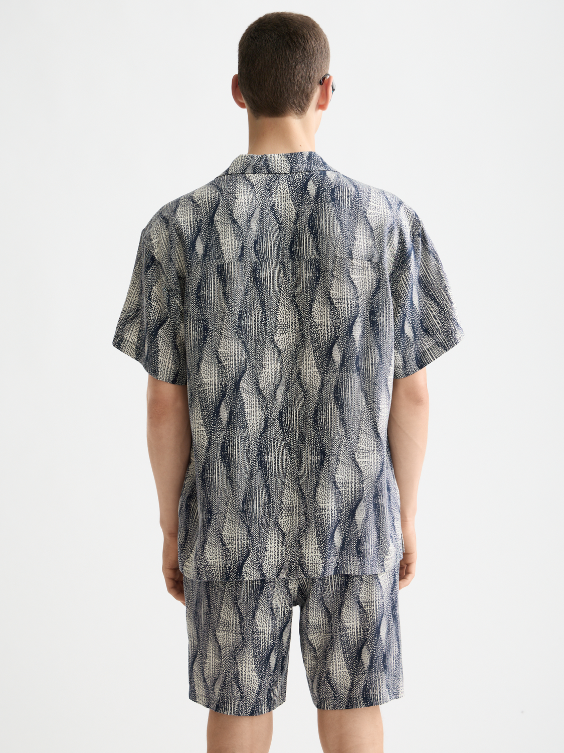 Printed short sleeve tencel shirt