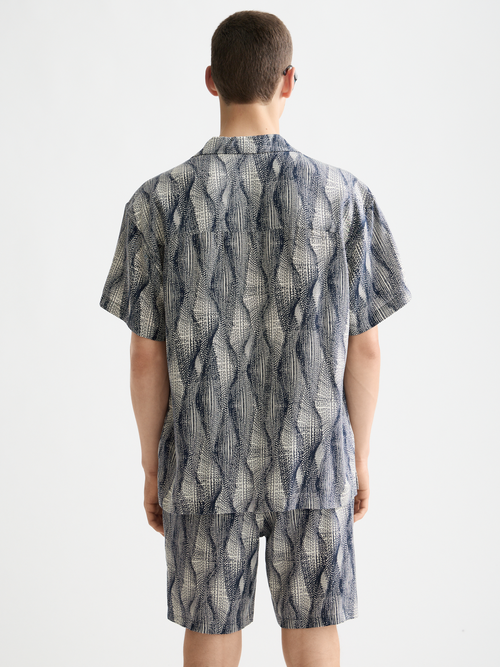 Printed short-sleeved tencel shirt