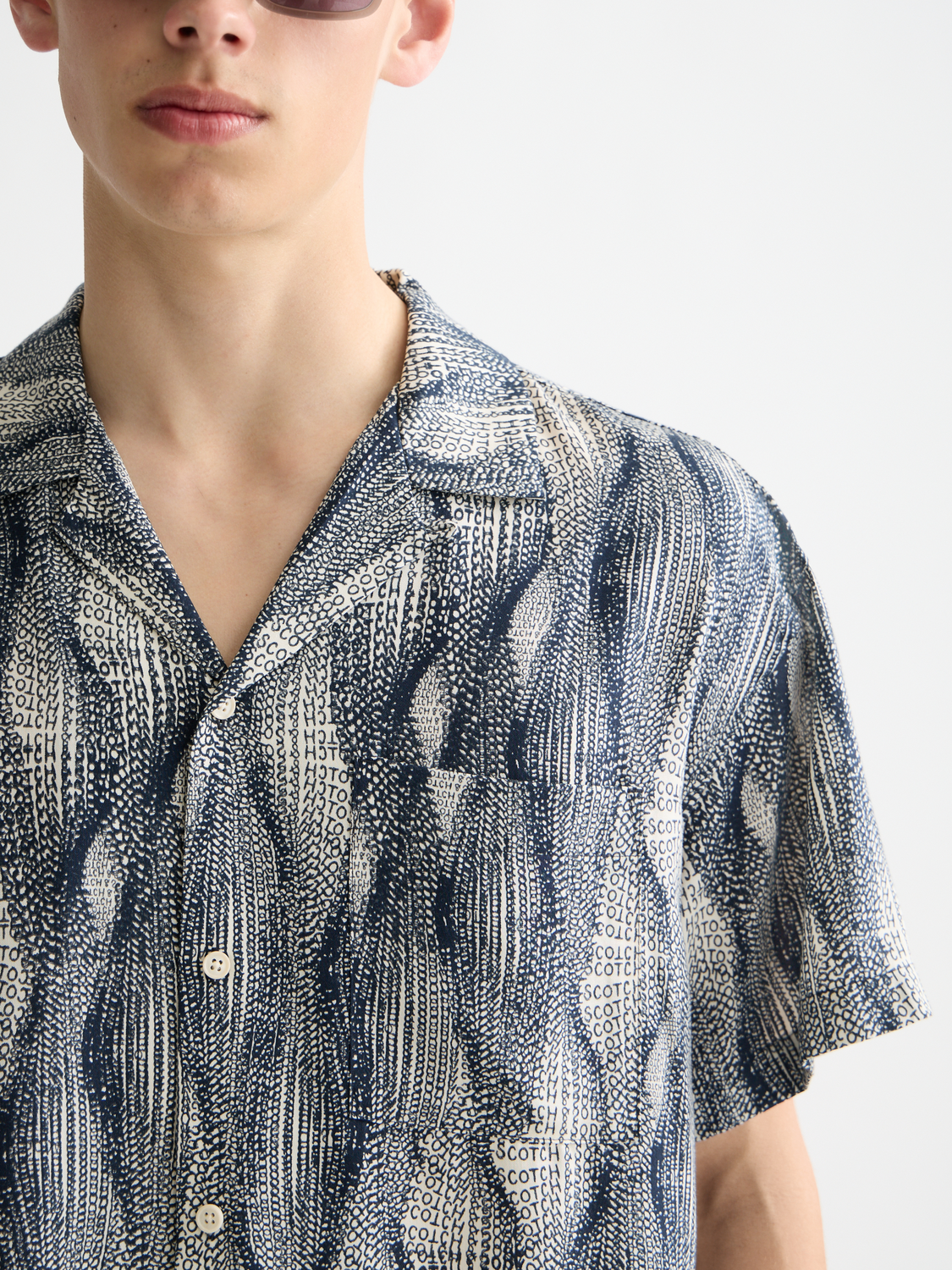 Printed short sleeve tencel shirt