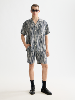 Printed short-sleeved tencel shirt