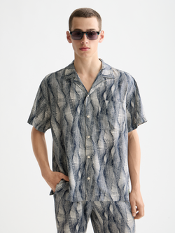 Printed short-sleeved tencel shirt