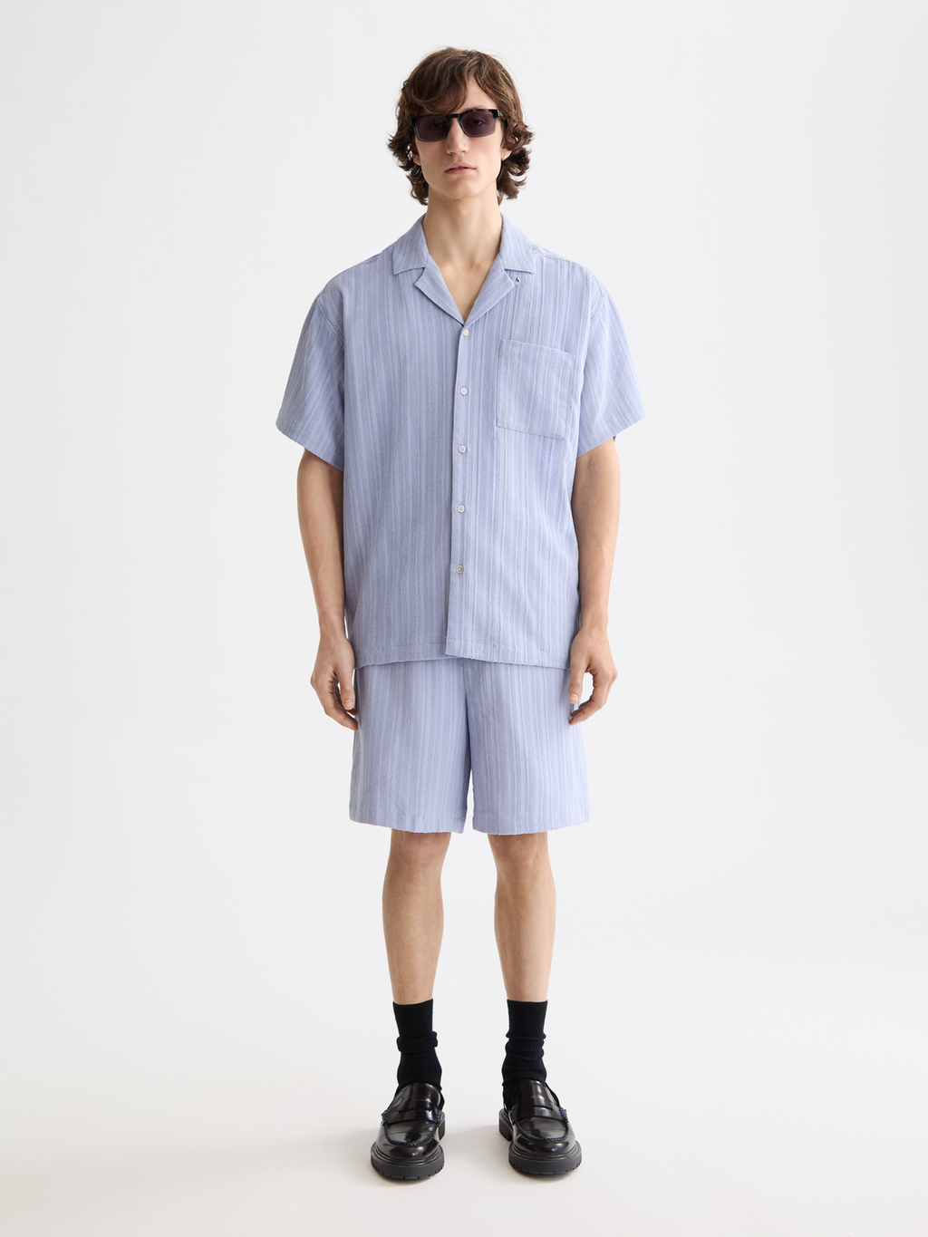 striped short sleeve shirt