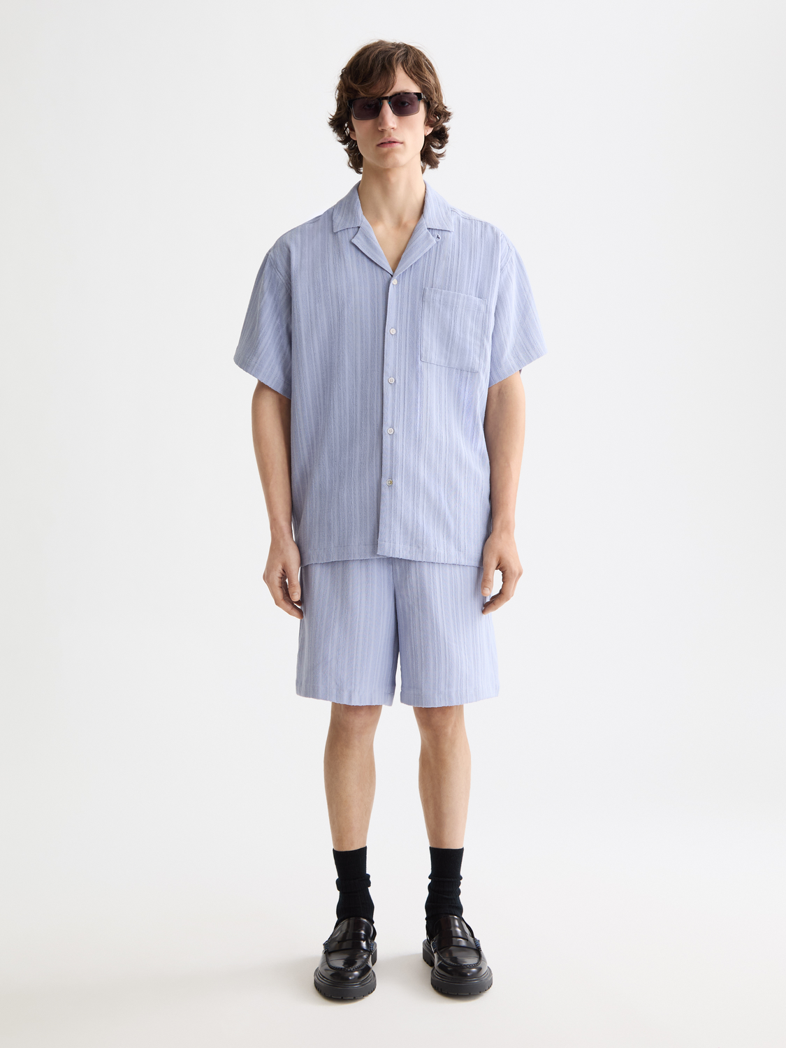 striped short sleeve shirt
