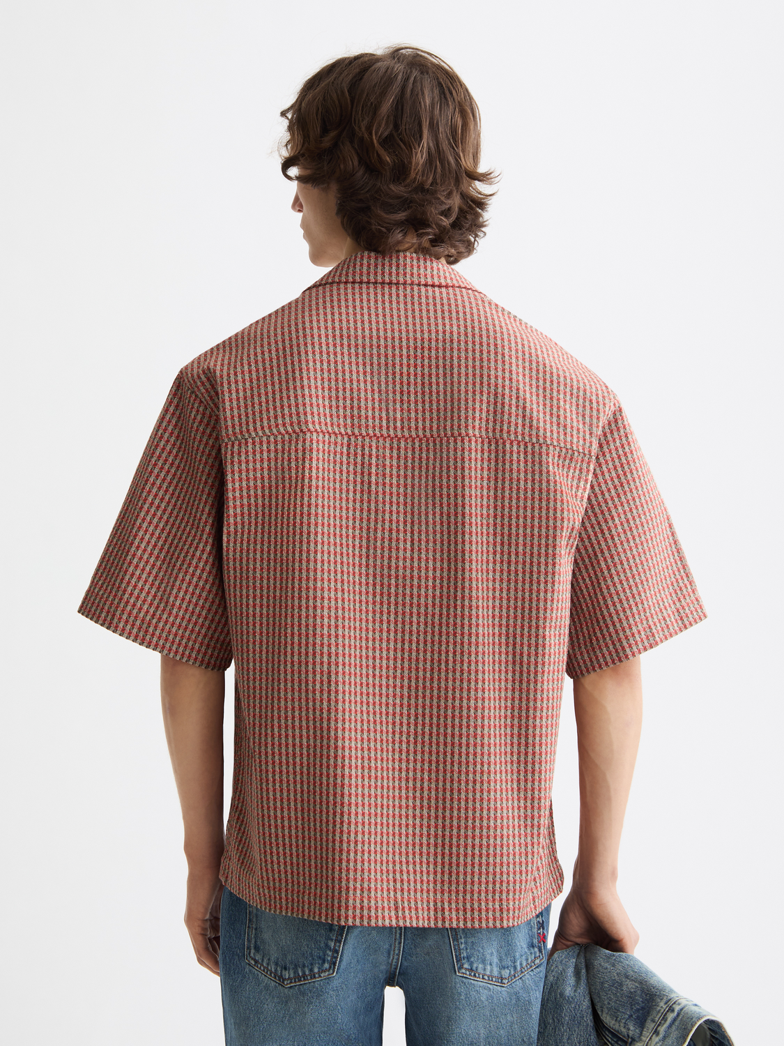 geo print short sleeve shirt