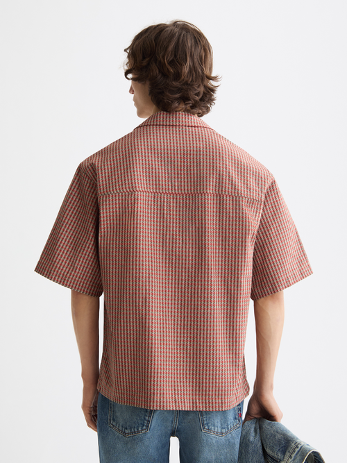 geo print short-sleeved shirt