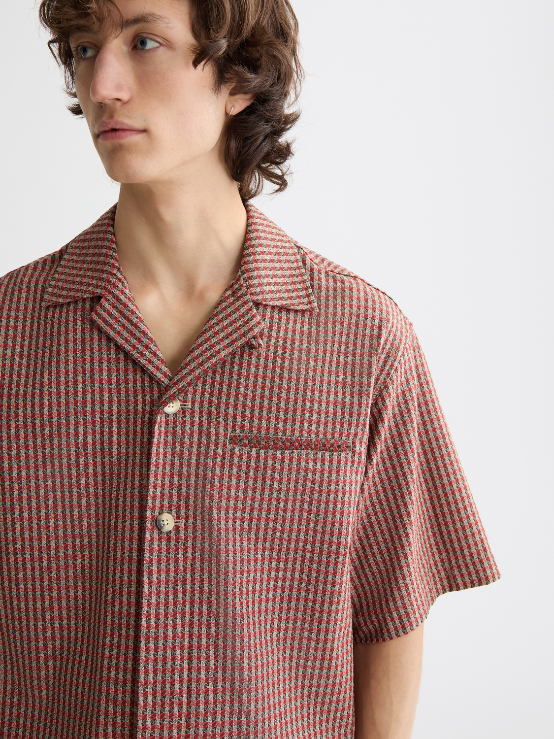 geo print short sleeve shirt