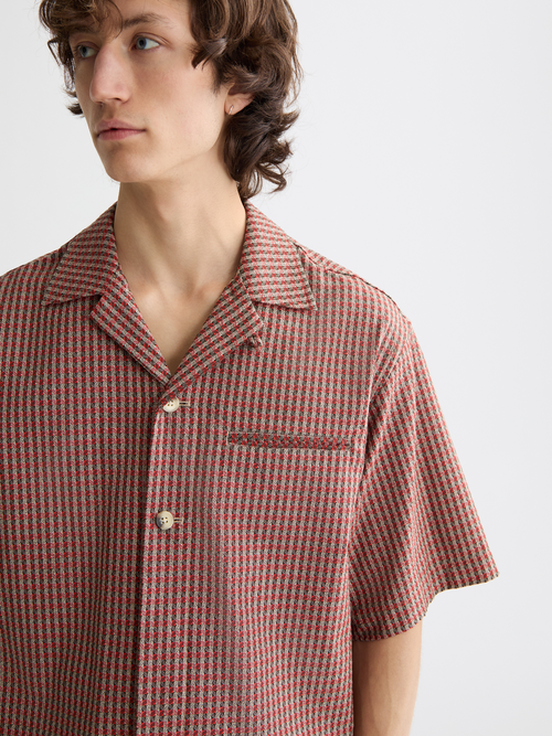 geo print short-sleeved shirt