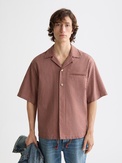 geo print short-sleeved shirt