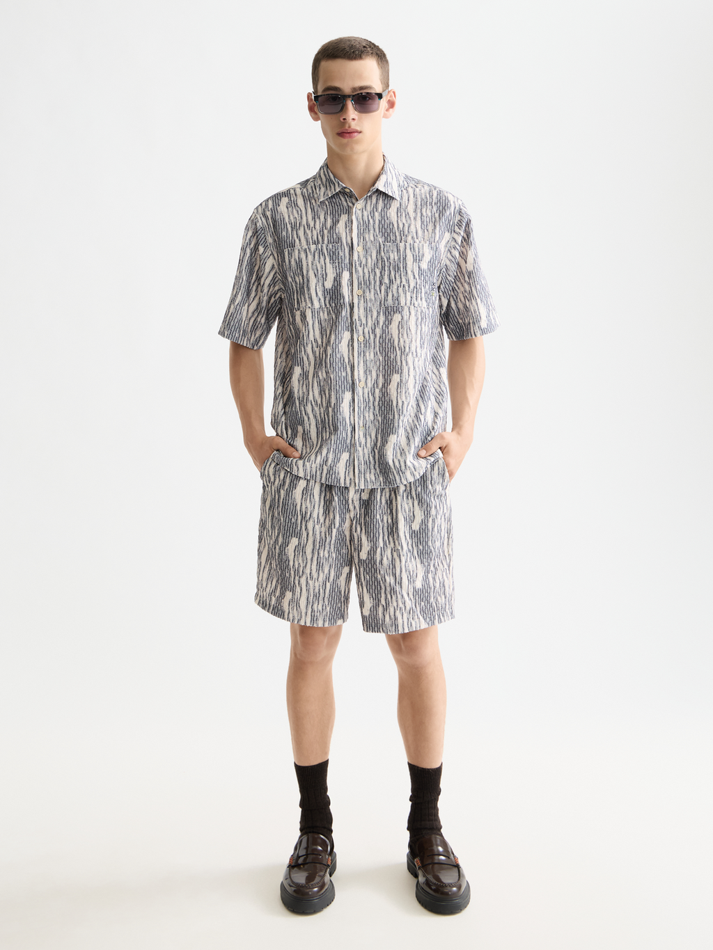 Jacquard short sleeve shirt