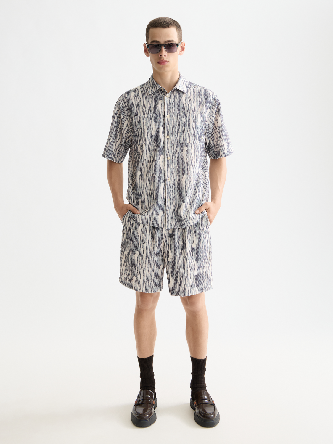 Jacquard short sleeve shirt