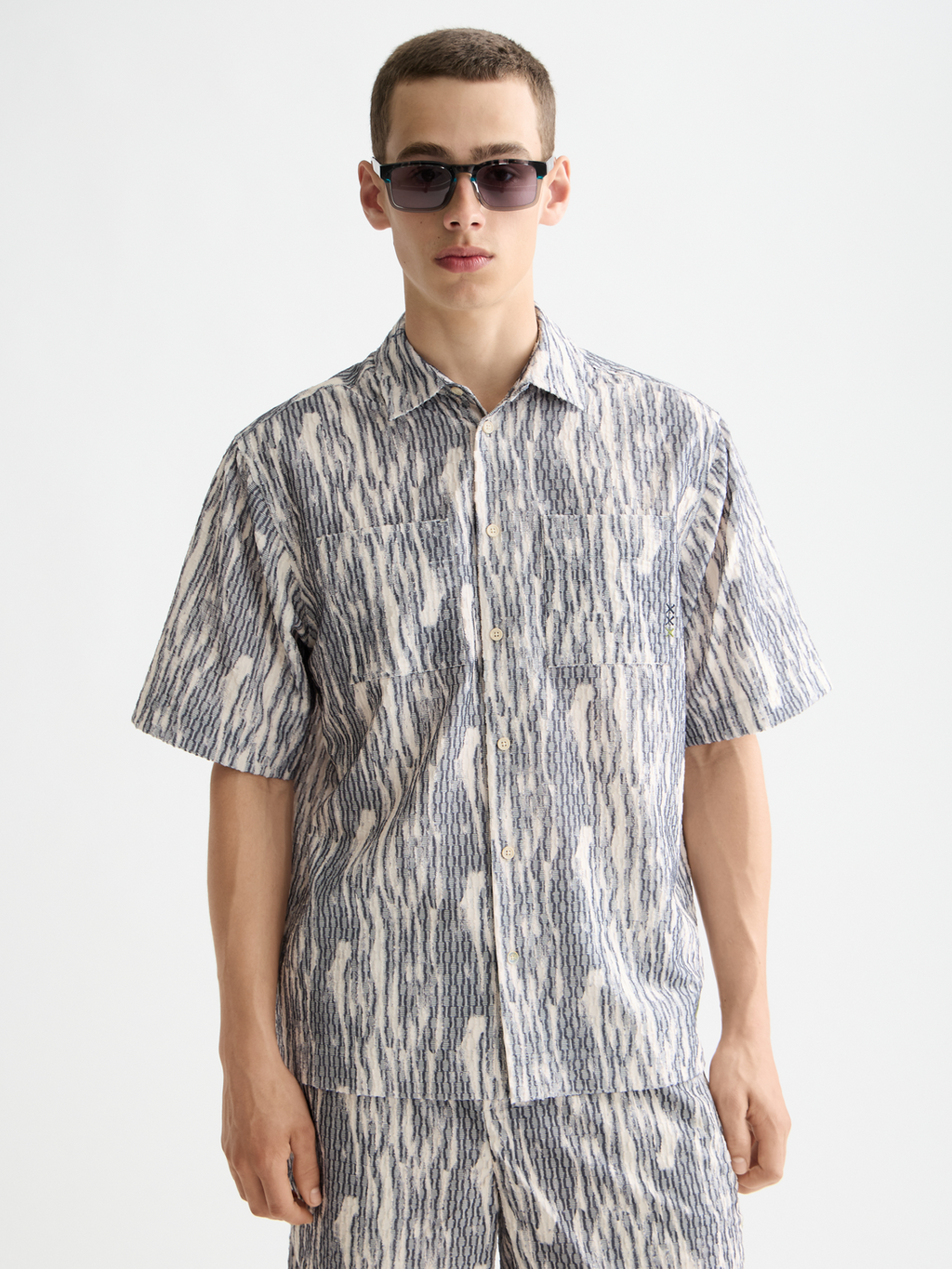 Jacquard short sleeve shirt