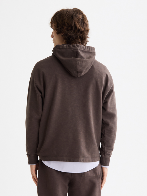 Seasonal core - 3 crosses garment-dyed hoodie