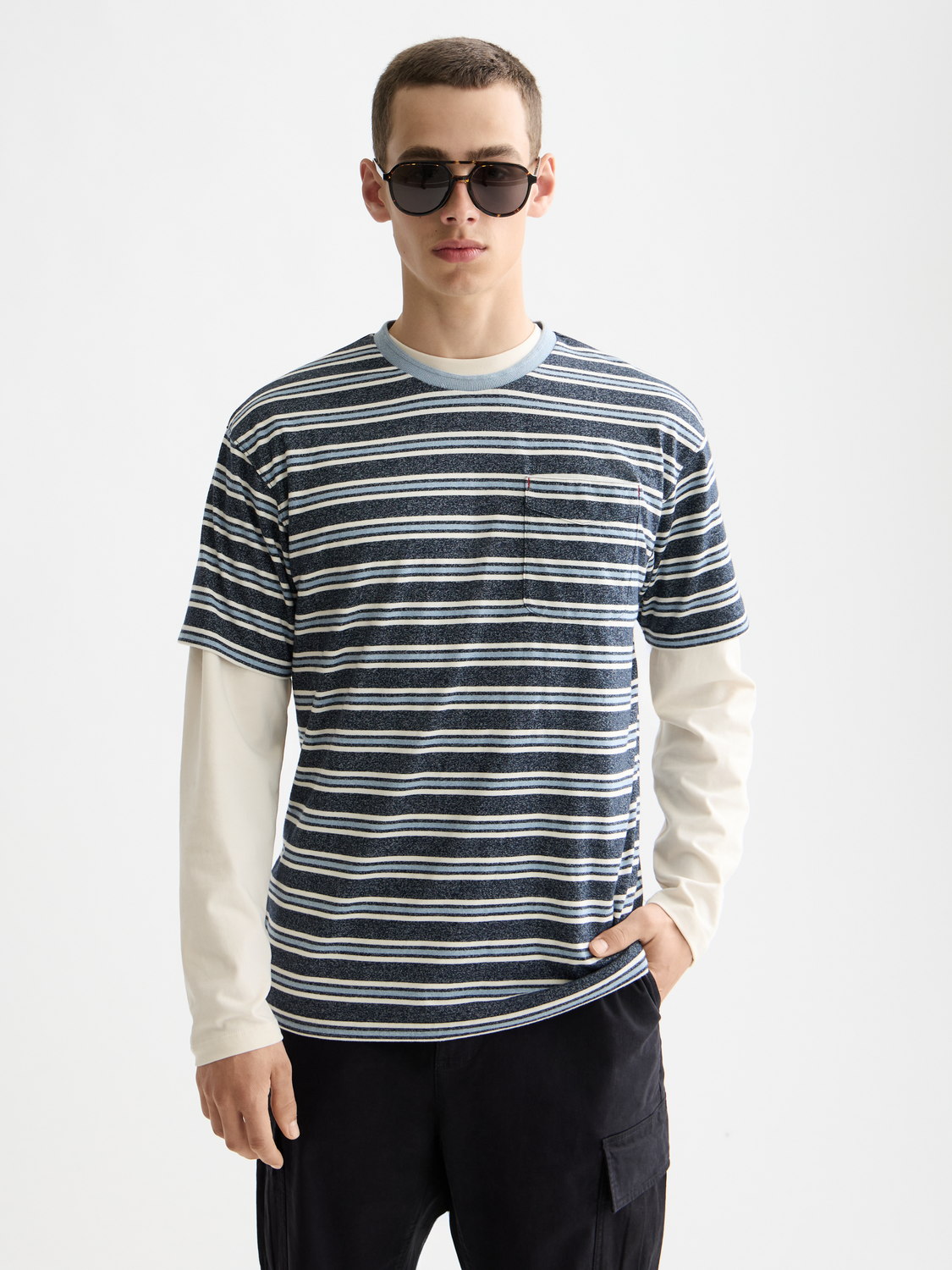 Relaxed Yarn Dye Stripe T-shirt