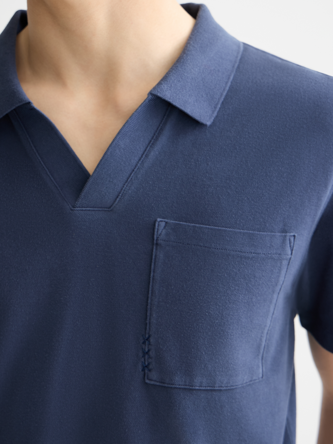 Garment-dyed pique relaxed polo