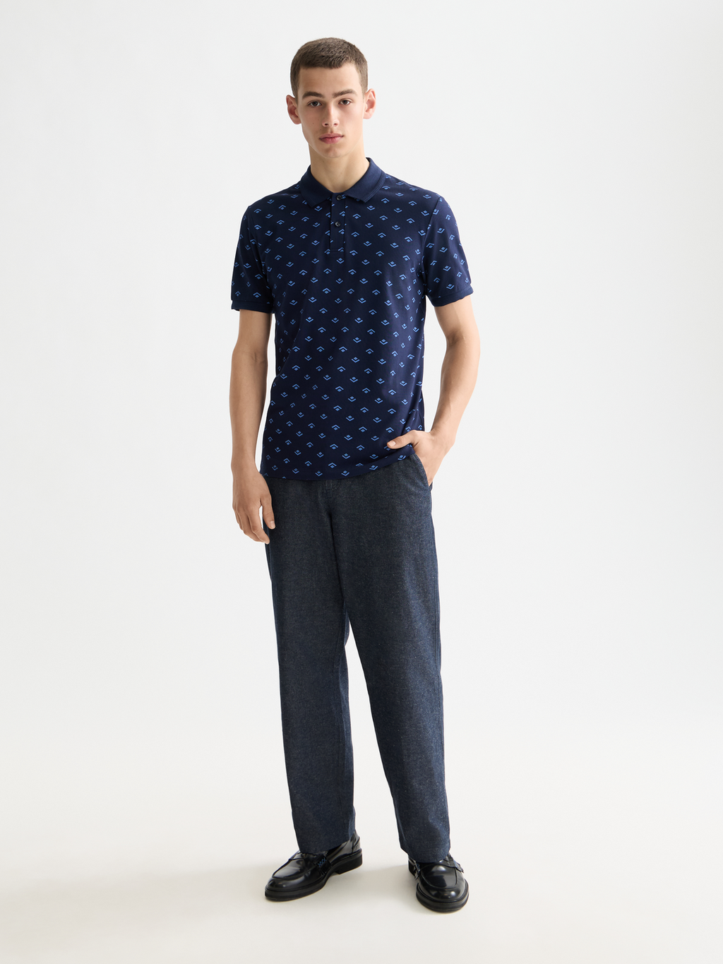 print jersey regular polo