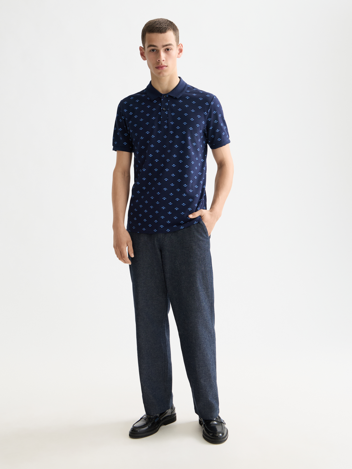 print jersey regular polo
