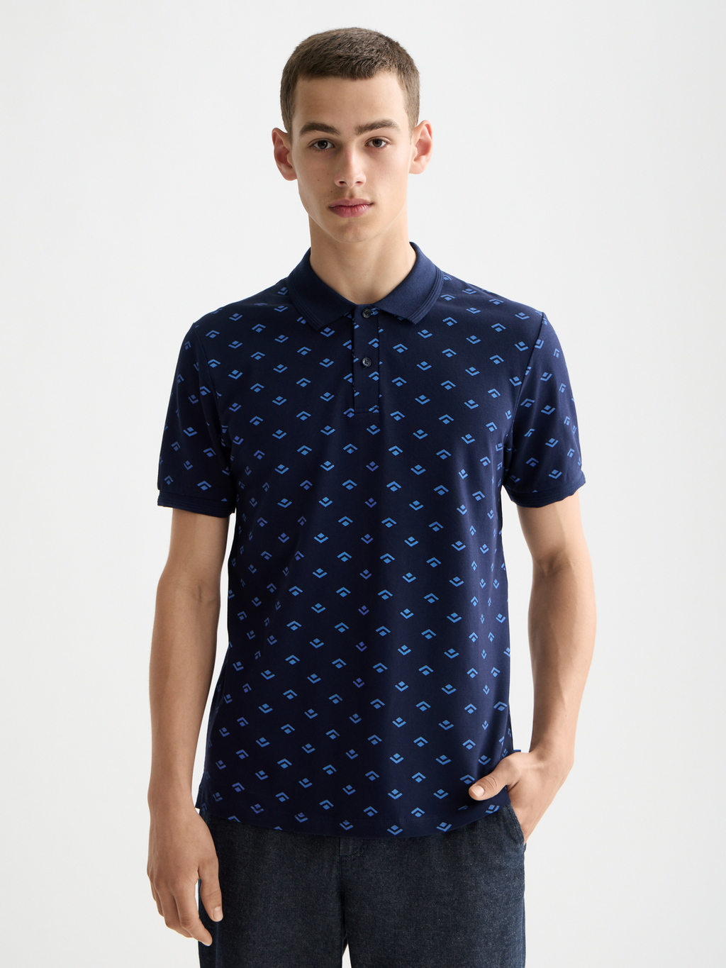 print jersey regular polo