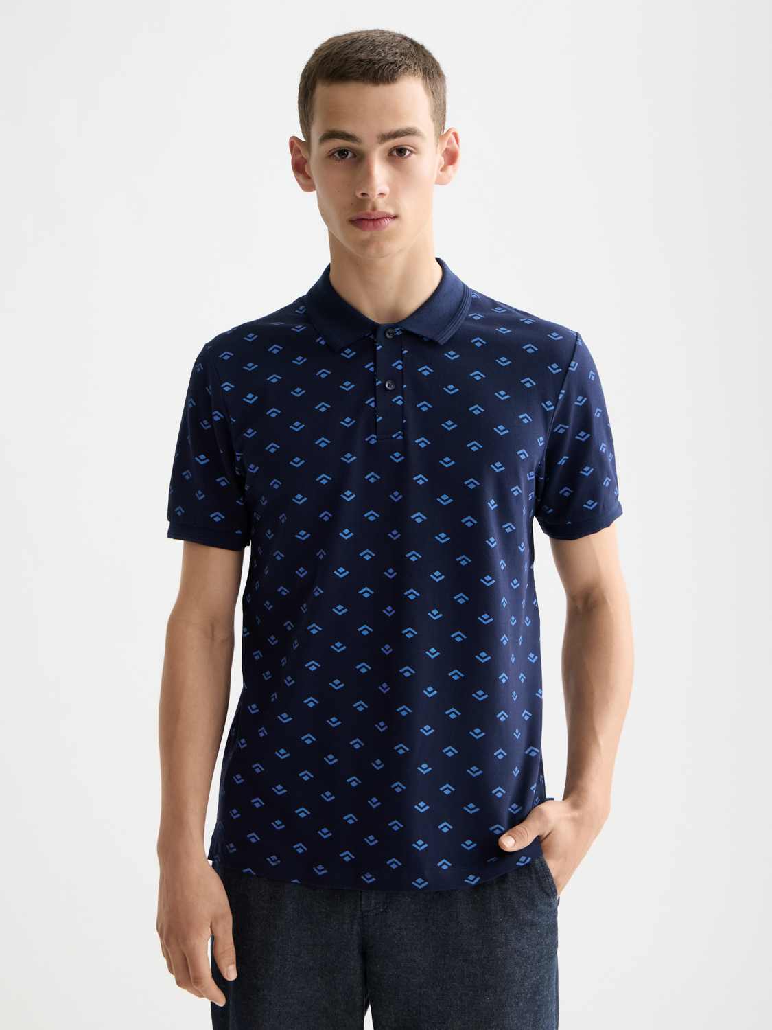 print jersey regular polo