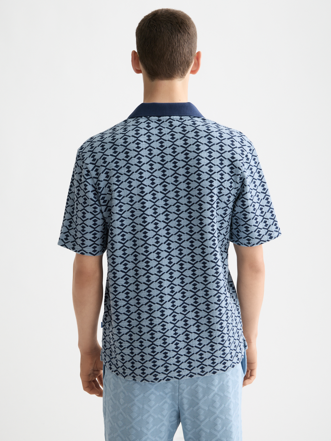 Towelling printed relaxed polo