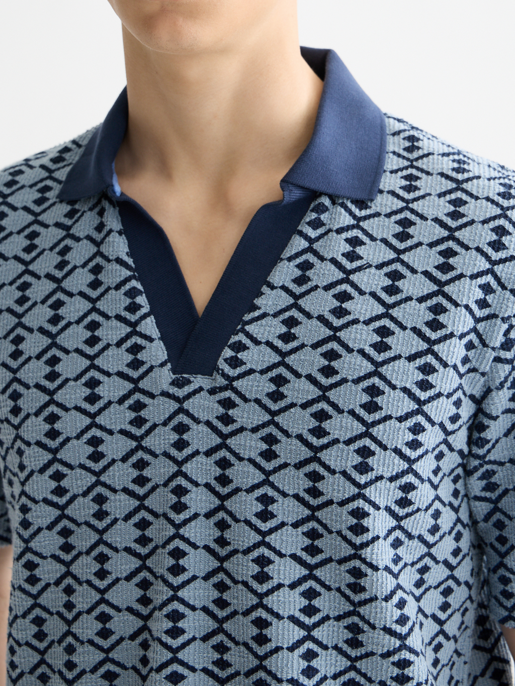 Towelling printed relaxed polo