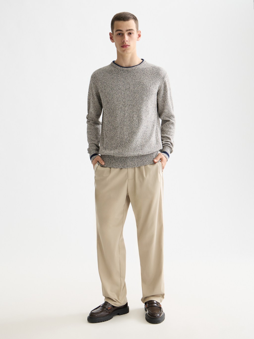Melange regular crew neck